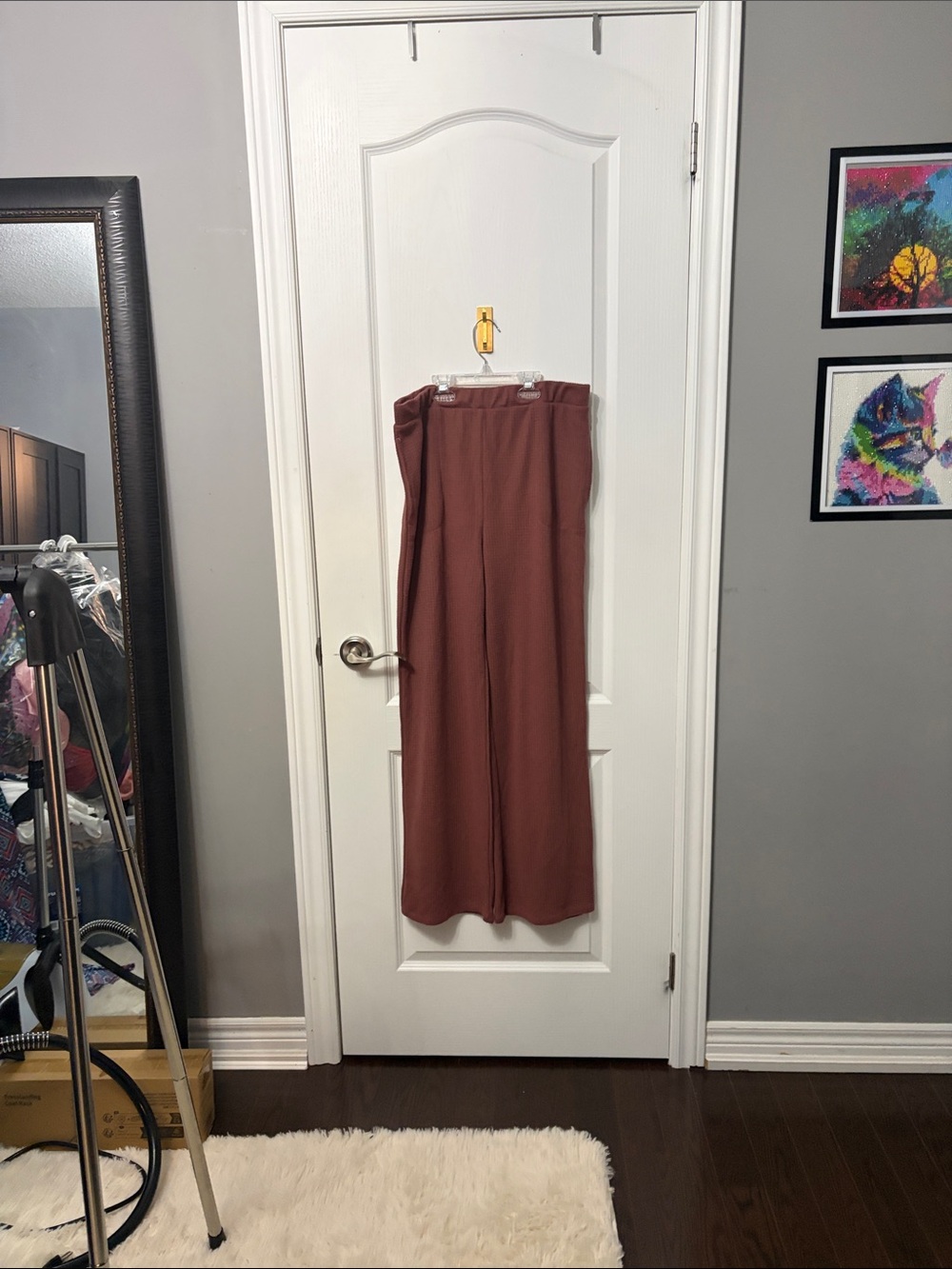 Splendid Wide-Leg Pajama Pants in Rust Brown